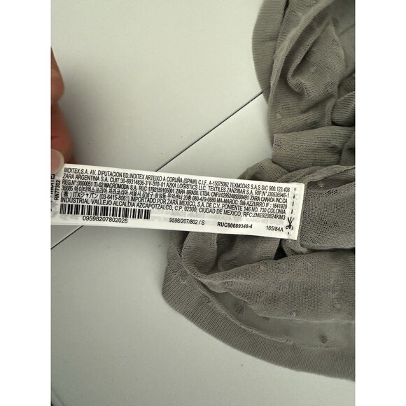 ZARA Semi Sheer Long Knit Maxi Dress Small Rhinestone Gray Womens Coverup NWT - Picture 7 of 10